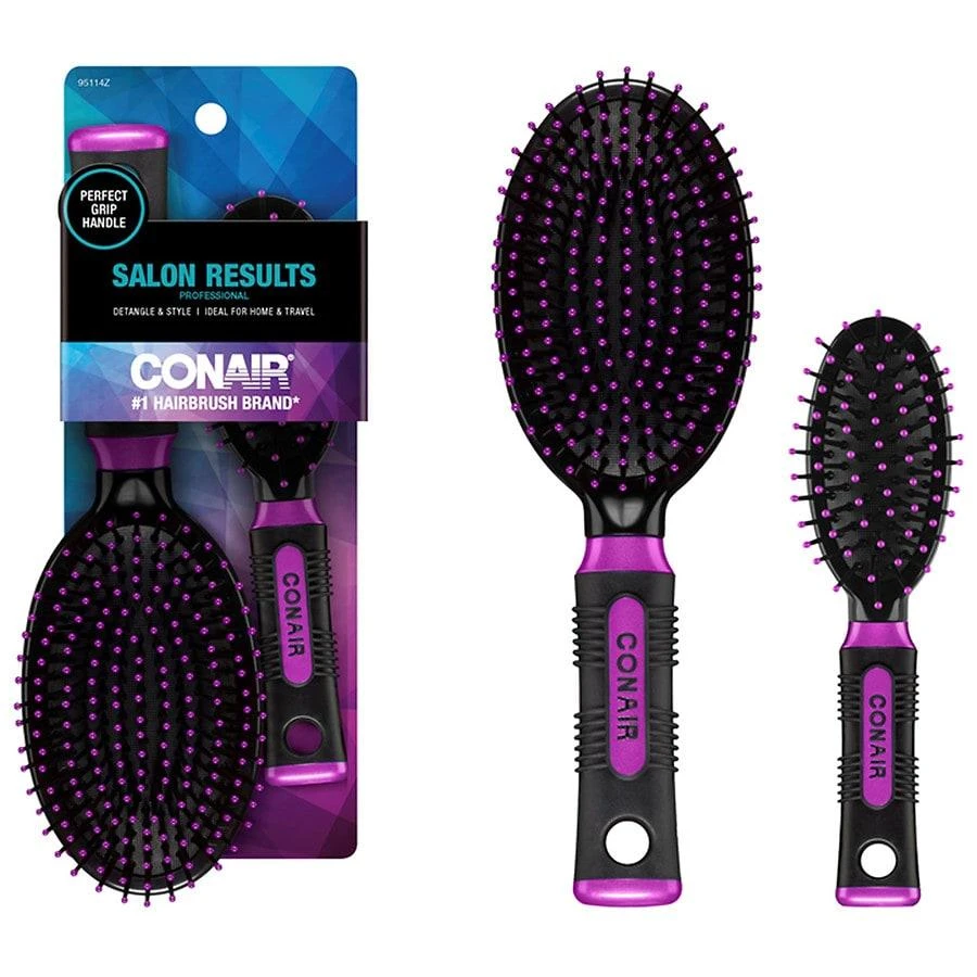 商品Conair|Professional Cushion Hairbrush, 2pc Multi-Size Set,价格¥45,第3张图片详细描述