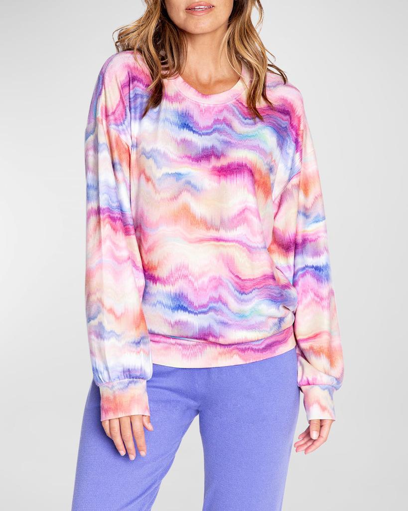 Sunset Glow Watercolor-Print Sweatshirt商品第1张图片规格展示