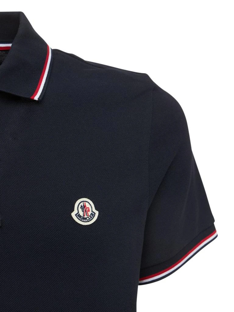 商品Moncler|三色边缘棉质珠地网眼布POLO衫,价格¥3574,第2张图片详细描述