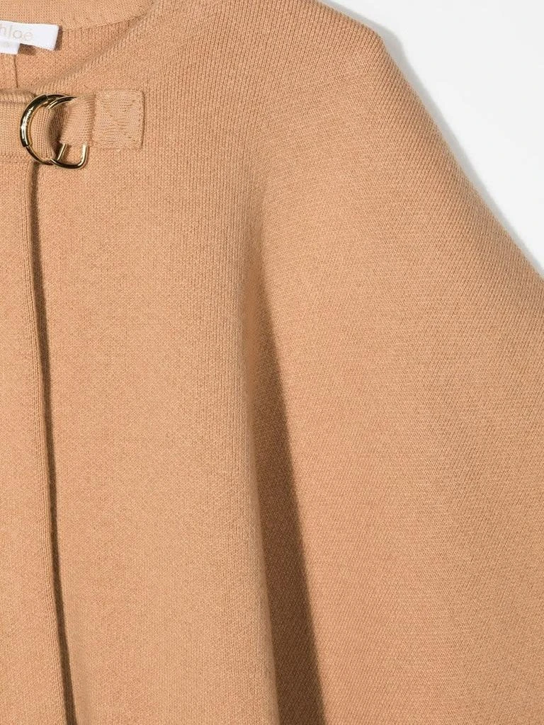商品Chloé|Chloé Kids Stone Cotton And Wool Cape With Buckle,价格¥1867,第3张图片详细描述