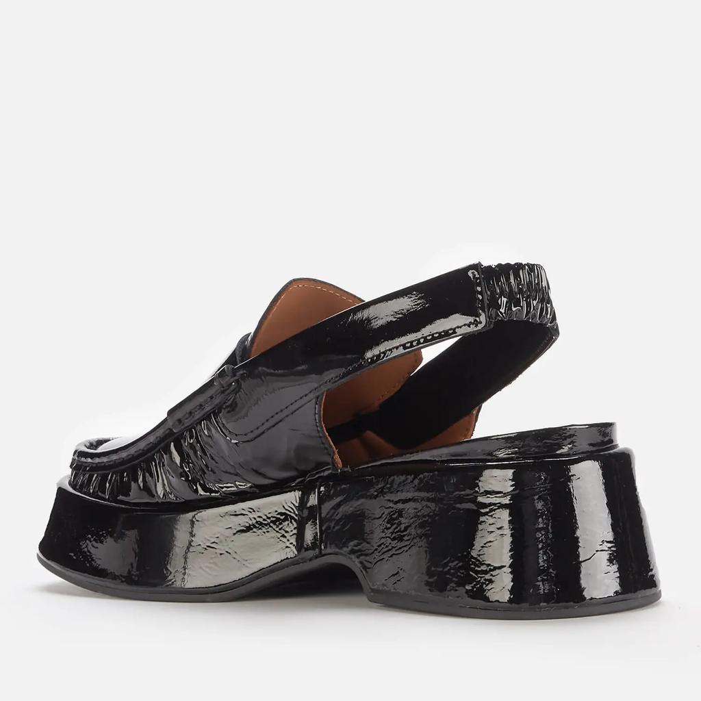 商品Ganni|Ganni Women's Leather Chunky Loafers - Black,价格¥1686,第4张图片详细描述