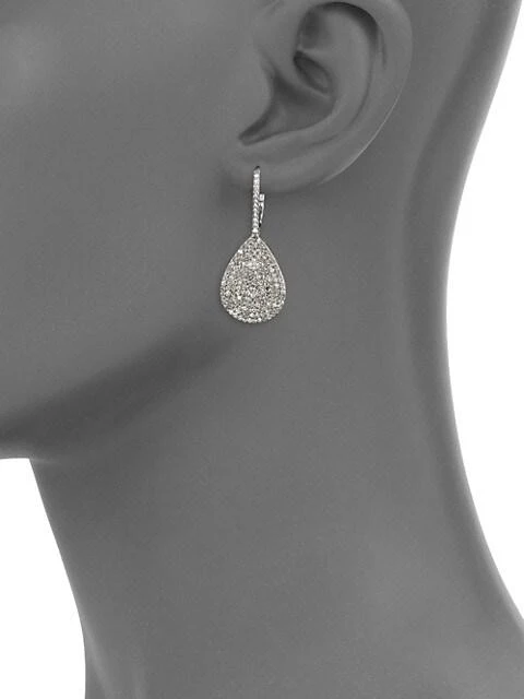 商品Nina Gilin|Diamond Teardrop Earrings,价格¥24038,第2张图片详细描述