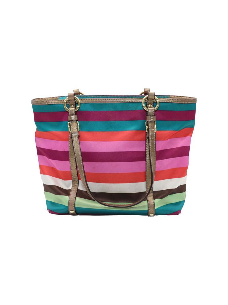 商品[二手商品] Coach|Coach Striped Legacy Tote Bag In Multicolor Silk,价格¥1341,第1张图片