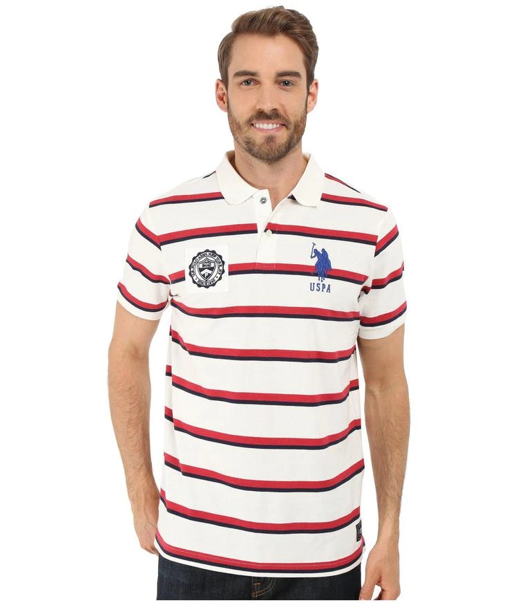 商品U.S. POLO ASSN.|Sporty Tri-Stripe Pique Polo Shirt,价格¥295,第1张图片