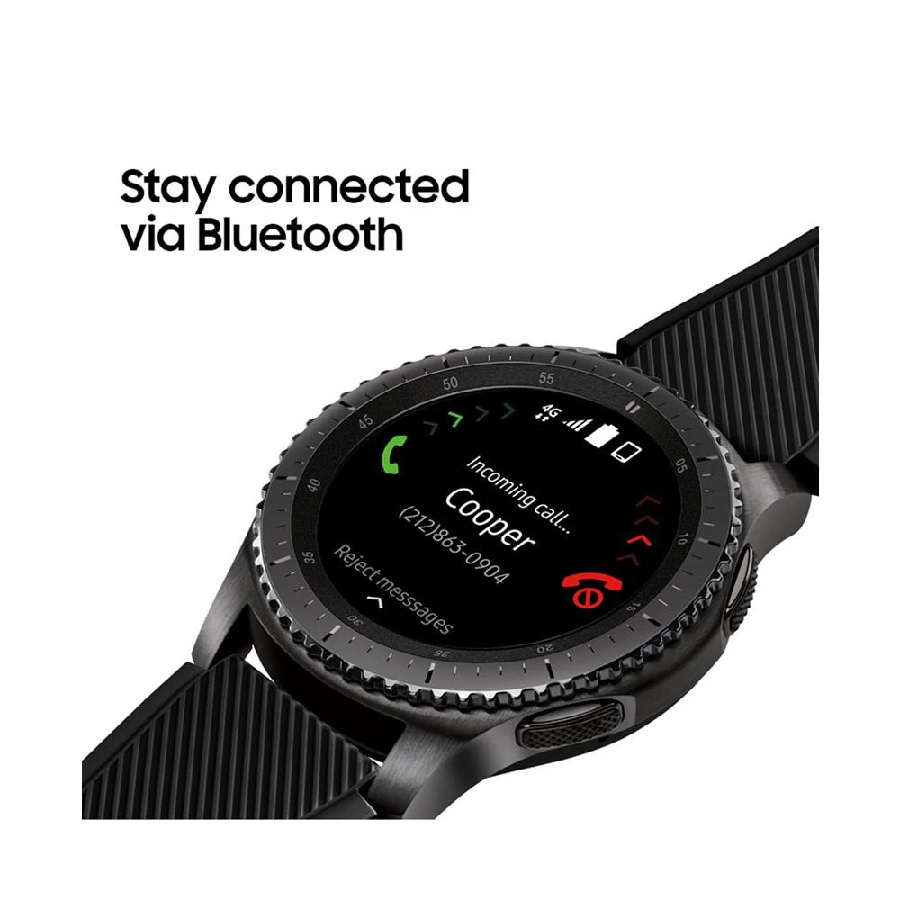 商品Samsung|Gear S3 frontier Smart Watch with Stainless Steel Case & Black Silicone Strap 46mm,价格¥2242,第4张图片详细描述