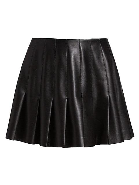 Carter Vegan Leather Pleated Miniskirt商品第1张图片规格展示