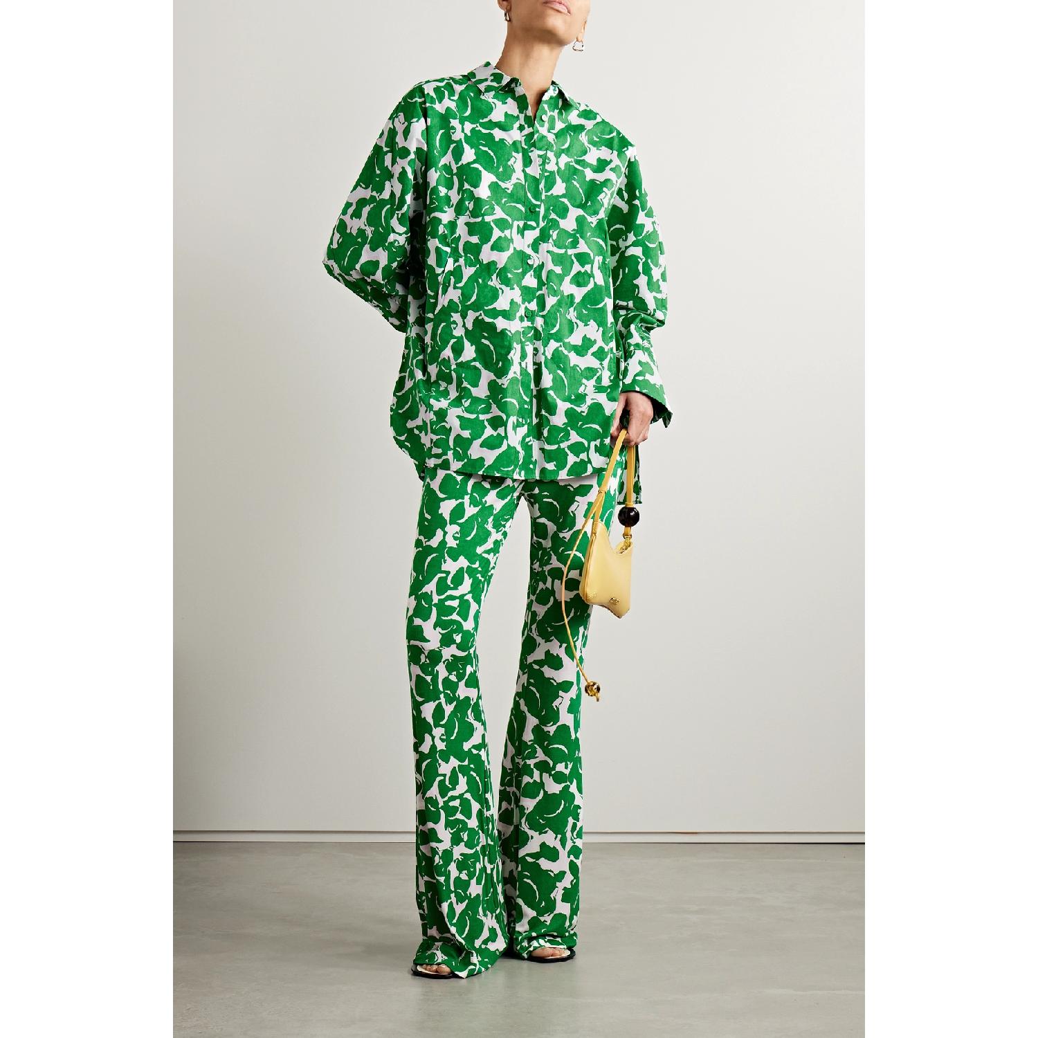 包邮包税【预售7天发货】 DIANE VON FURSTENBERG 23秋冬 女士 长袖衬衫 Caleb 大廓形印花棉质混纺衬衫 1647597309096797 DVFBL2R013FLNTG 商品第3张图片规格展示