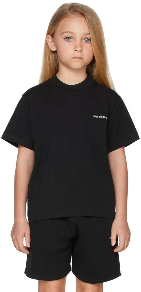 商品Balenciaga|黑色徽标儿童 T 恤,价格¥1894,第2张图片详细描述