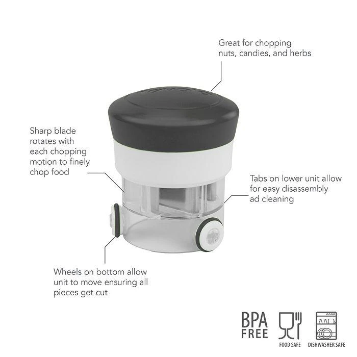 商品Tovolo|Chop N' Spin Manual Mini Chopper,价格¥90,第2张图片详细描述