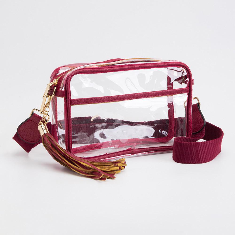 Sac bandoulière transparent à pompons image 2