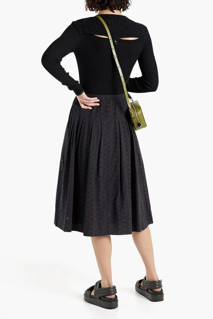 商品Alex Mill|June pleated broderie anglaise cotton midi skirt,价格¥648,第3张图片详细描述