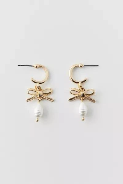 商品Urban Outfitters|Bow Charm Hoop Earring,价格¥38,第2张图片详细描述