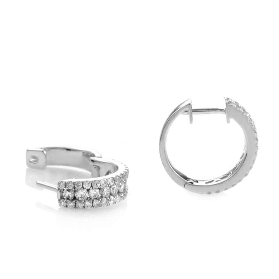 商品LB Exclusive|14K White Gold 1.00 ct Diamond Hoop Earrings,价格¥9375,第3张图片详细描述
