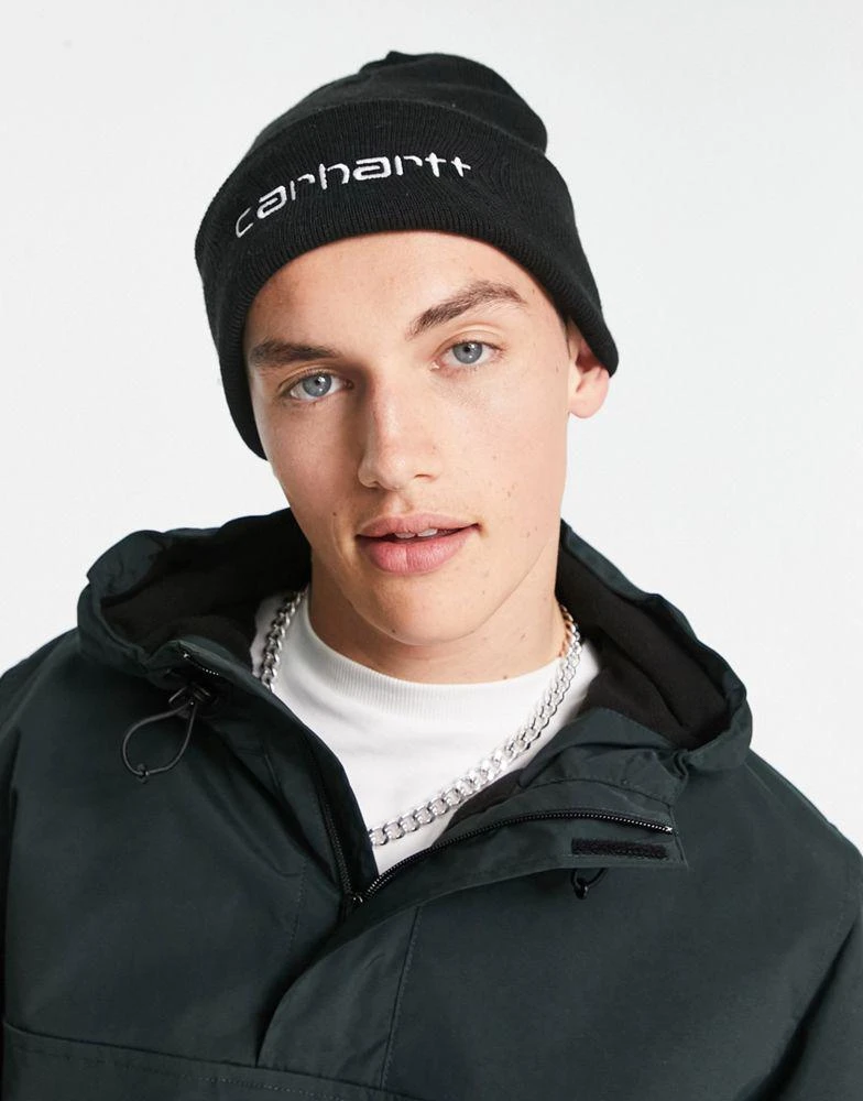 商品Carhartt WIP|Carhartt WIP script beanie in black,价格¥138,第1张图片