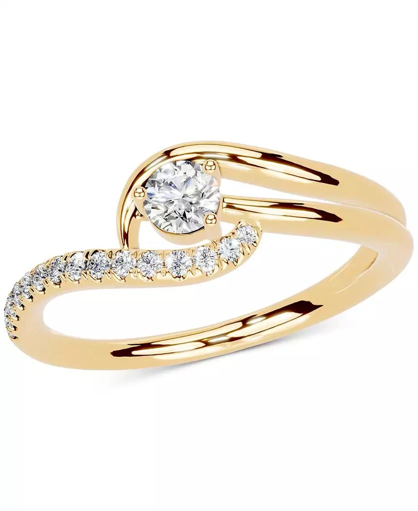 商品Macy's|Diamond Engagement Ring (1/4 ct. t.w.) in 14k Yellow Gold,价格¥5327,第1张图片
