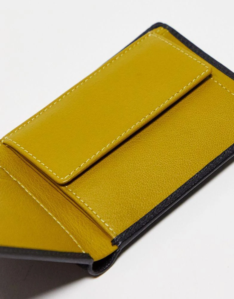 商品ASOS|ASOS DESIGN real leather wallet in black with olive internals,价格¥135,第3张图片详细描述