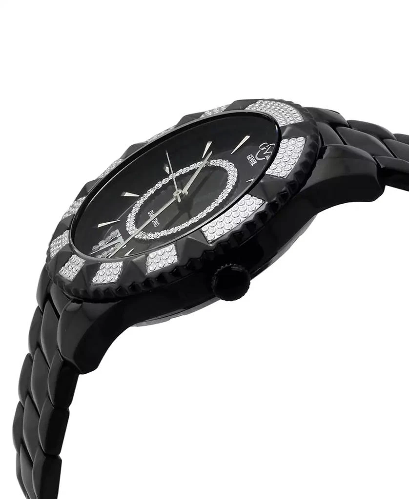 商品Gevril|Women's Venice Swiss Quartz Diamond Accents Ion Plating Black Stainless Steel Bracelet Watch 38.5mm,价格¥5775,第2张图片详细描述