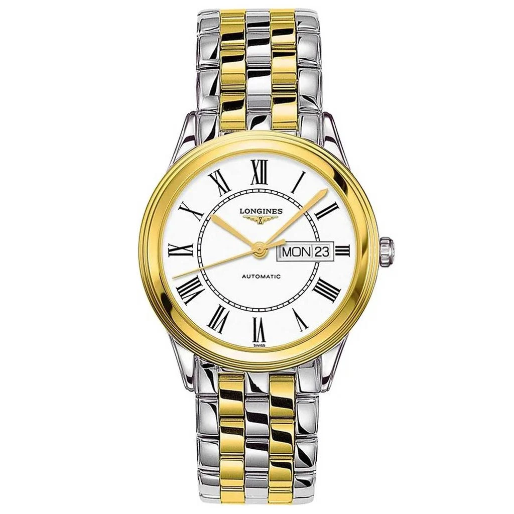 商品Longines|Longines Men's Automatic Watch - Flagship White Dial Two Tone Bracelet | L48993217,价格¥7279,第1张图片