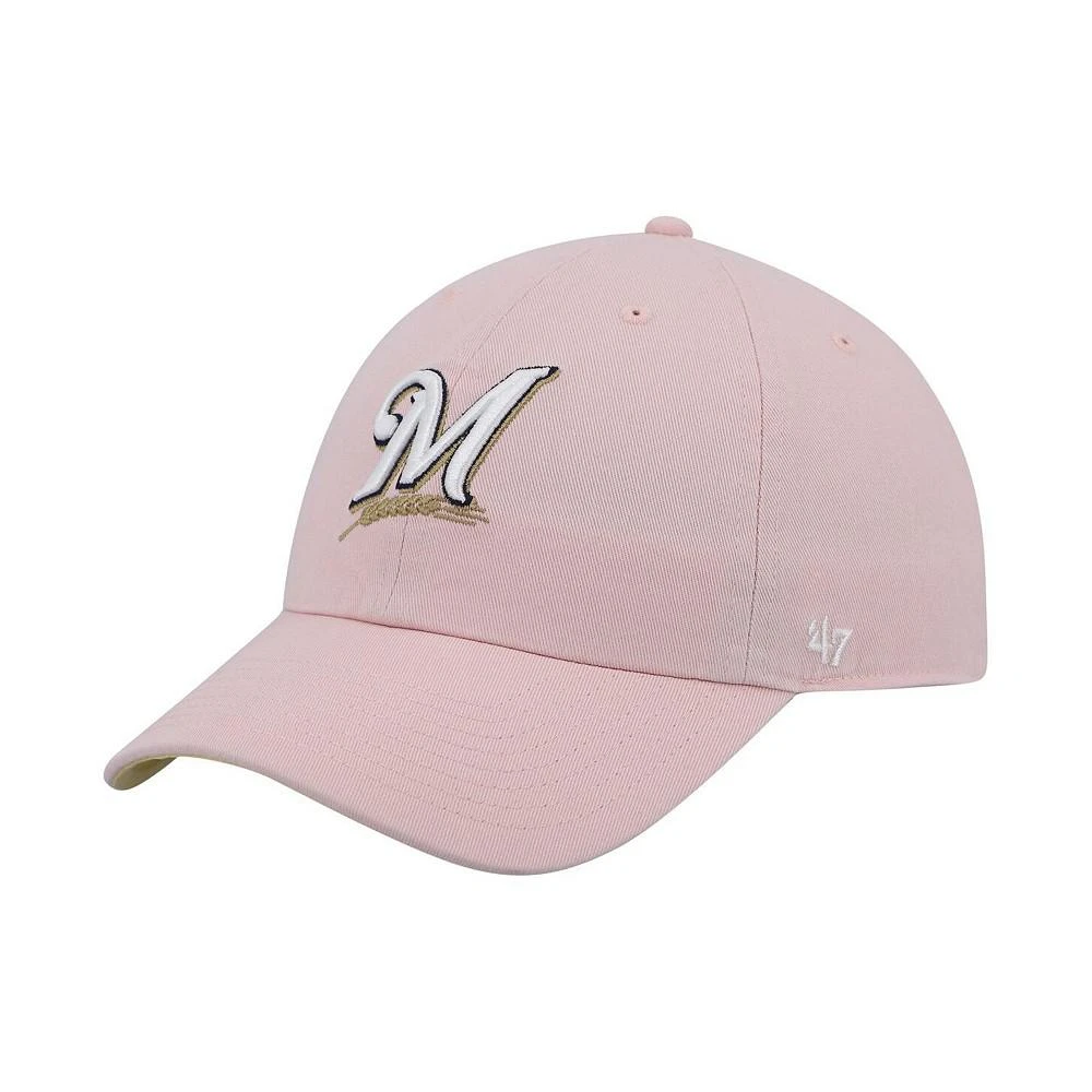 商品47 Brand|Men's '47 Pink Milwaukee Brewers 2002 Mlb All-Star Game Double Under Clean Up Adjustable Hat,价格¥208,第3张图片详细描述