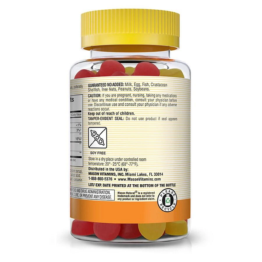商品Mason Natural|Apple Cider Vinegar 750 mg Gummies Apple Flavor,价格¥34,第2张图片详细描述
