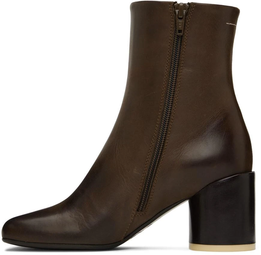 商品MAISON MARGIELA|Brown Anatomic Ankle Boots,价格¥1847,第3张图片详细描述