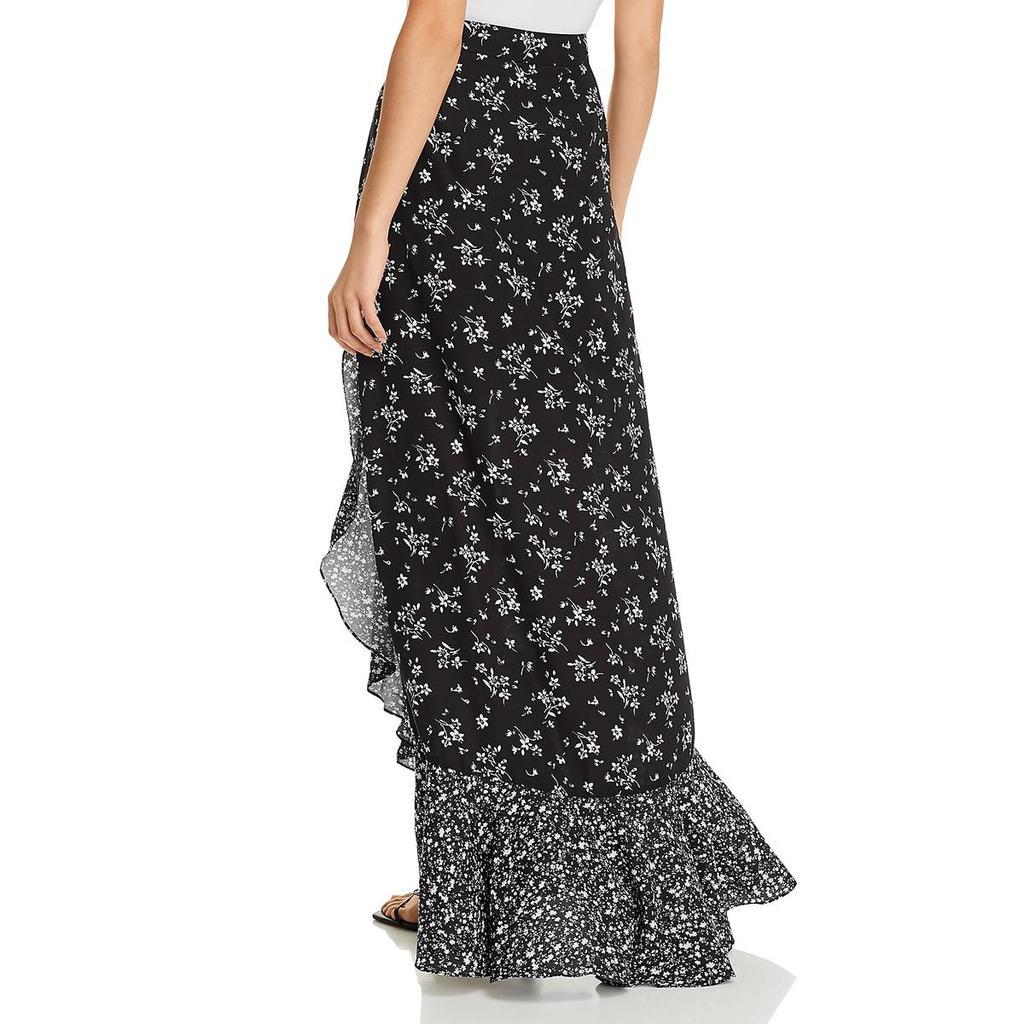 商品AQUA|Aqua Womens Floral Print Ruffled Maxi Skirt,价格¥65,第4张图片详细描述