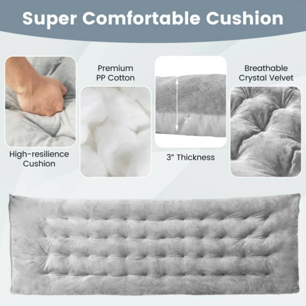 商品Hivvago|75 x 27.5 Inch Camping Cot Pads with Soft and Breathable Crystal Velvet-Gray,价格¥411,第5张图片详细描述