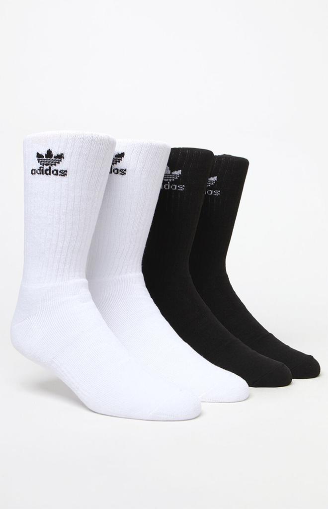 White & Black Six-Pack Trefoil Crew Socks商品第2张图片规格展示