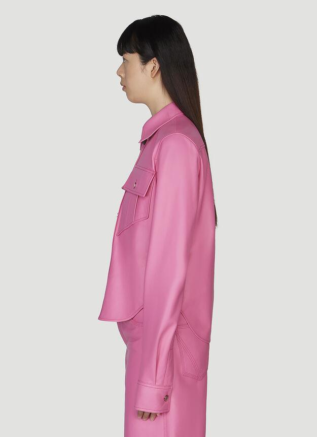 Semi-Plongé Leather Shirt in Pink商品第3张图片规格展示