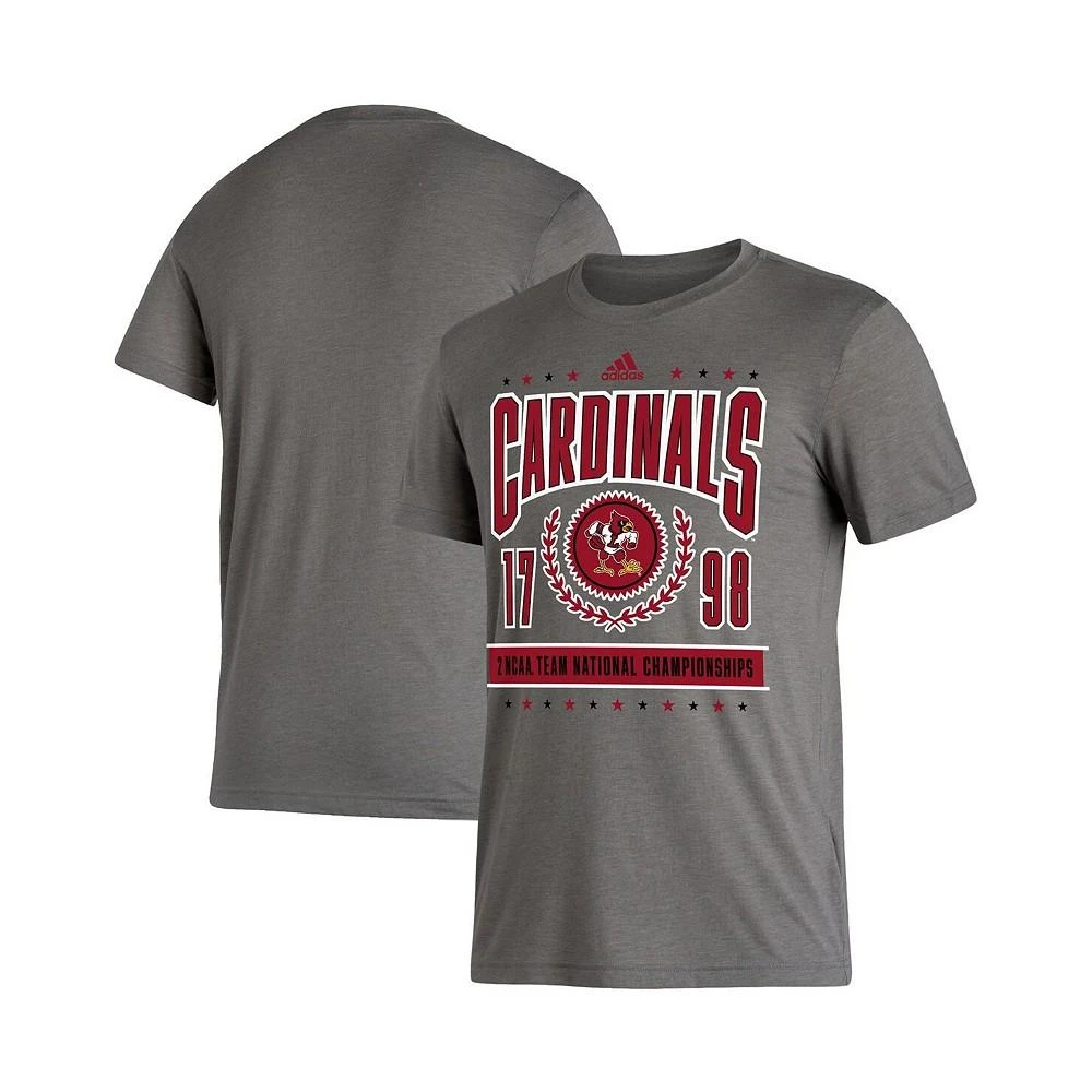商品Adidas|Men's Heathered Charcoal Louisville Cardinals 2 NCAA Team National Championships Reminisce T-shirt,价格¥179,第1张图片