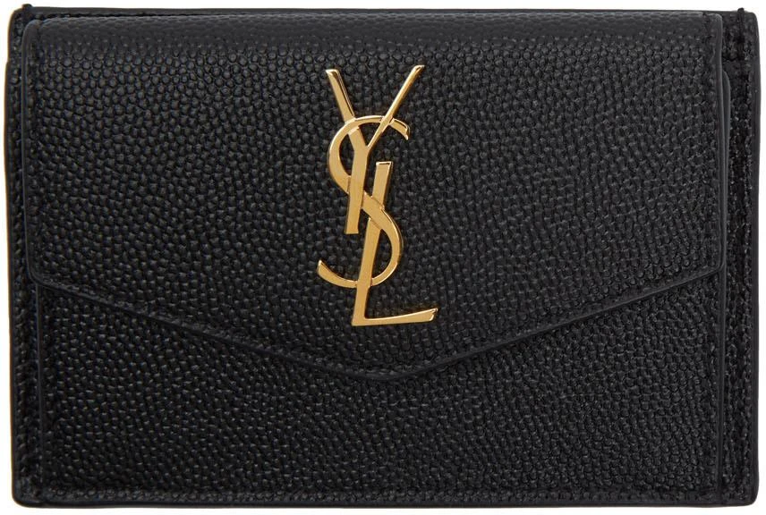 商品Yves Saint Laurent|Black Pebble Grained Uptown Card Holder,价格¥2744,第1张图片