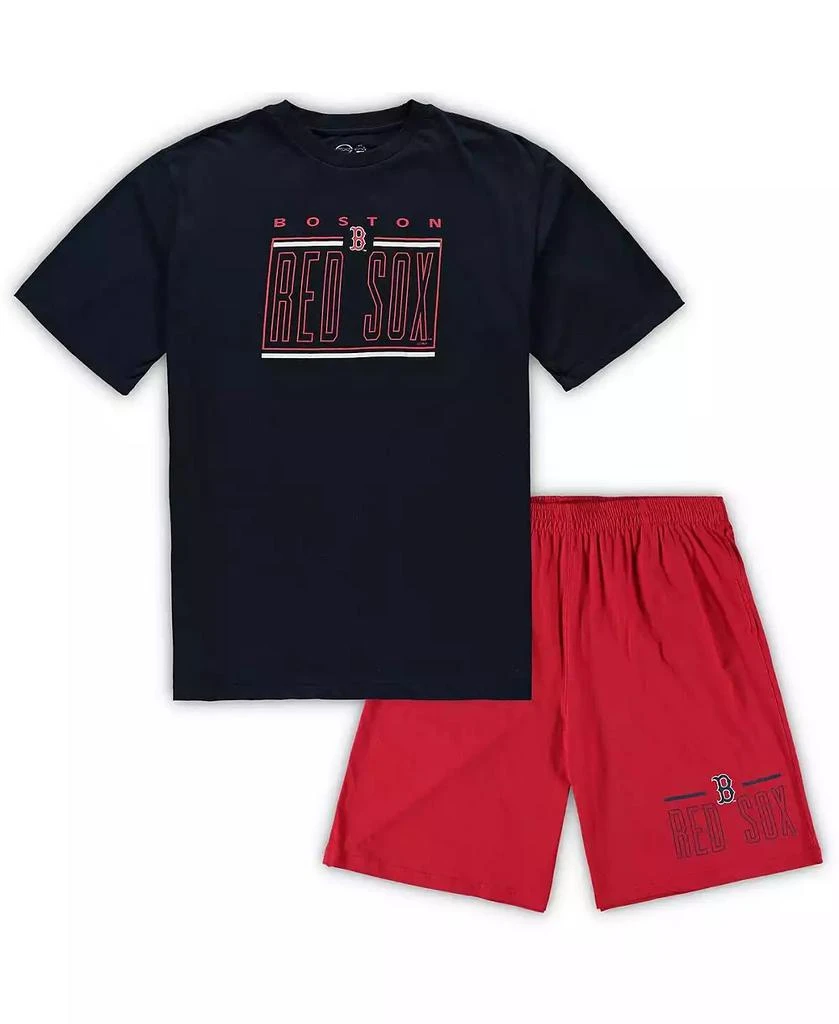 商品Concepts Sport|Men's Navy, Red Boston Red Sox Big and Tall T-shirt and Shorts Sleep Set,价格¥389,第2张图片详细描述