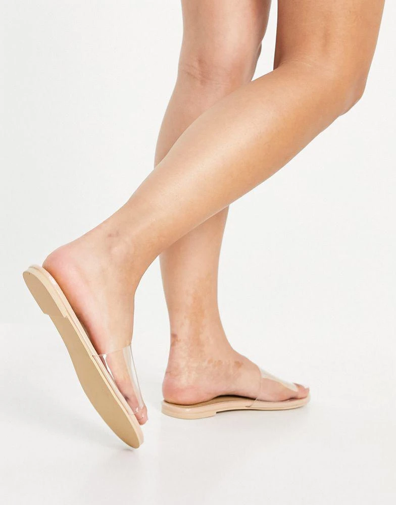 商品ego|Ego Kerrie clear mule sandals in beige,价格¥78,第4张图片详细描述