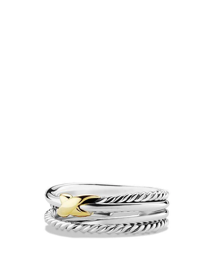 商品David Yurman|X Crossover Ring with 18K Gold,价格¥2232,第1张图片