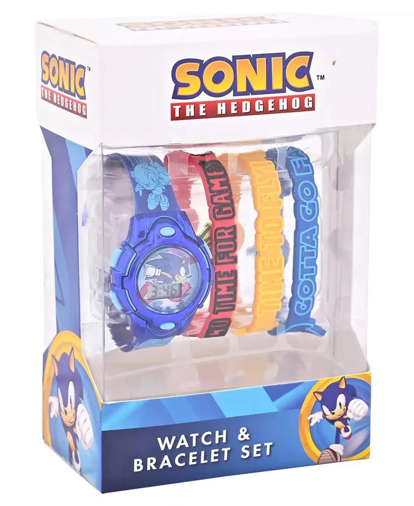 Kids Unisex Sega Sonic the Hedgehog Blue Silicone Strap Watch 35.5mm Set 商品