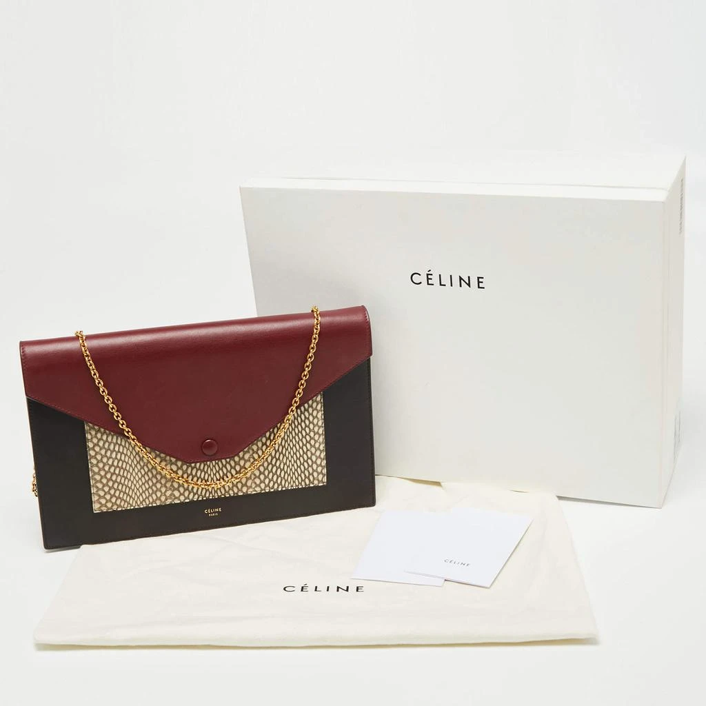 Celine Multicolor Leather and Snakeskin Pocket Envelope Shoulder Bag 商品