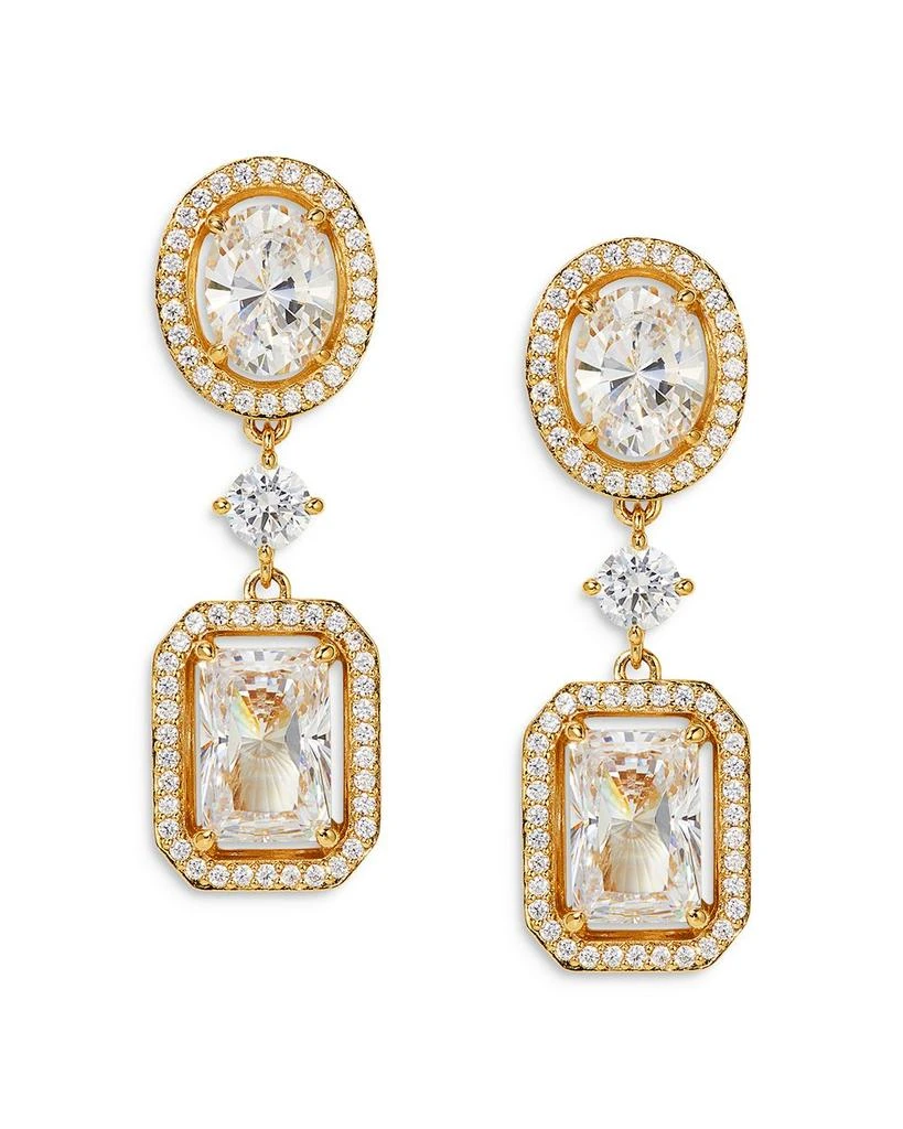 商品Nadri|Nadra Radiant Cubic Zirconia Halo Double Drop Earrings in 18K Gold Plated,价格¥719,第1张图片