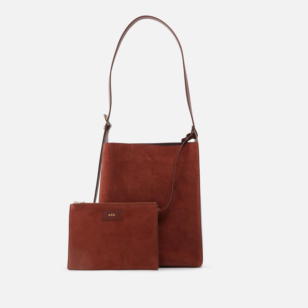 A.P.C. Virginie Suede and Leather Tote Bag商品第4张图片规格展示