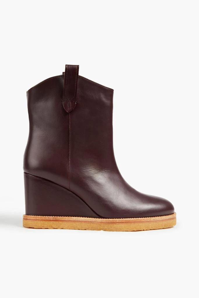 商品ba&sh|Cristina leather wedge ankle boots,价格¥1014,第1张图片