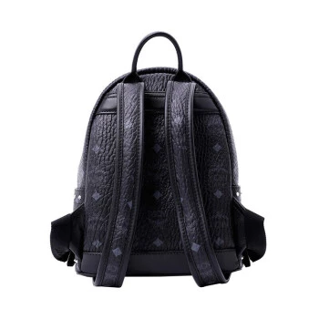 商品[国内直发] MCM|MCM 女士 Stark Visetos系列黑色时尚铆钉双肩背包 MMK8AVE62BK001 黑色,价格¥4954,第2张图片详细描述