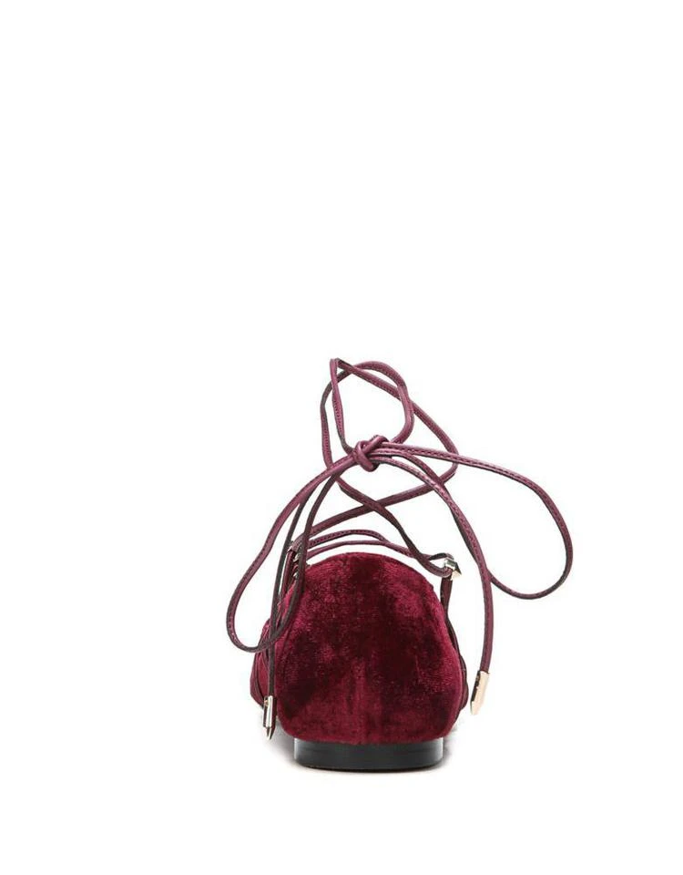 商品Sam Edelman|Rockwell Velvet Lace-Up Flats,价格¥363,第3张图片详细描述