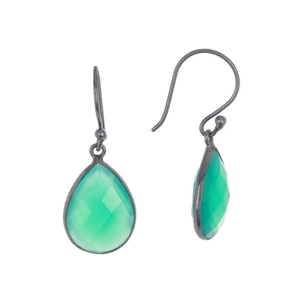 商品ADORNIA|Adornia Pear Drop Green Onyx Earrings silver,价格¥257,第1张图片