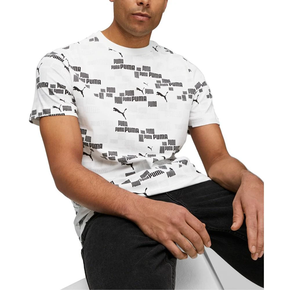 商品Puma|Men's ESS Logo Lab Allover Print Cotton T-Shirt,价格¥155,第1张图片