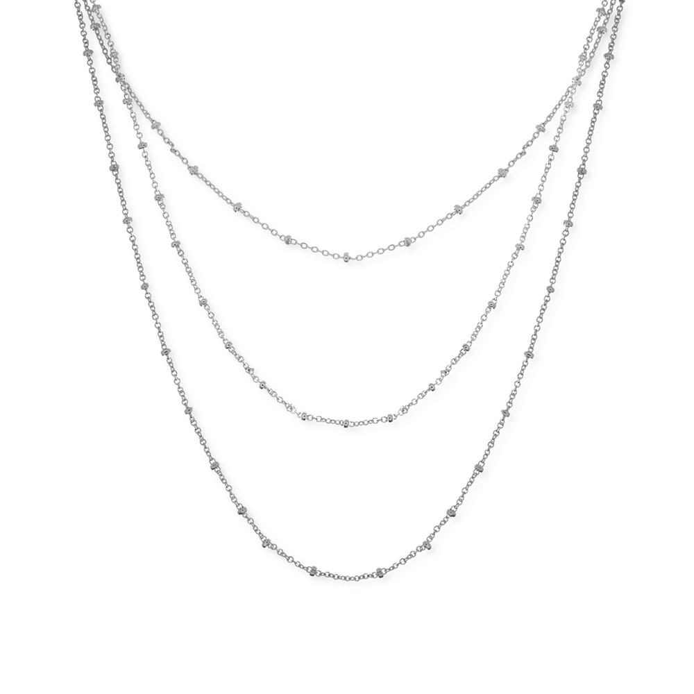 Silver Plated Beaded 18" Layered Necklace商品第1张图片规格展示