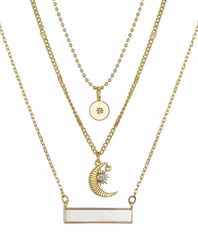 商品Unwritten|14K Gold Flash-Plated 3-Piece Celestial Layered Pendant Set,价格¥150,第3张图片详细描述