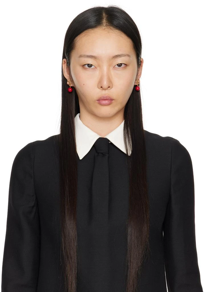 商品Valentino|Gold VLogo Signature Pearl Earrings,价格¥3855,第3张图片详细描述