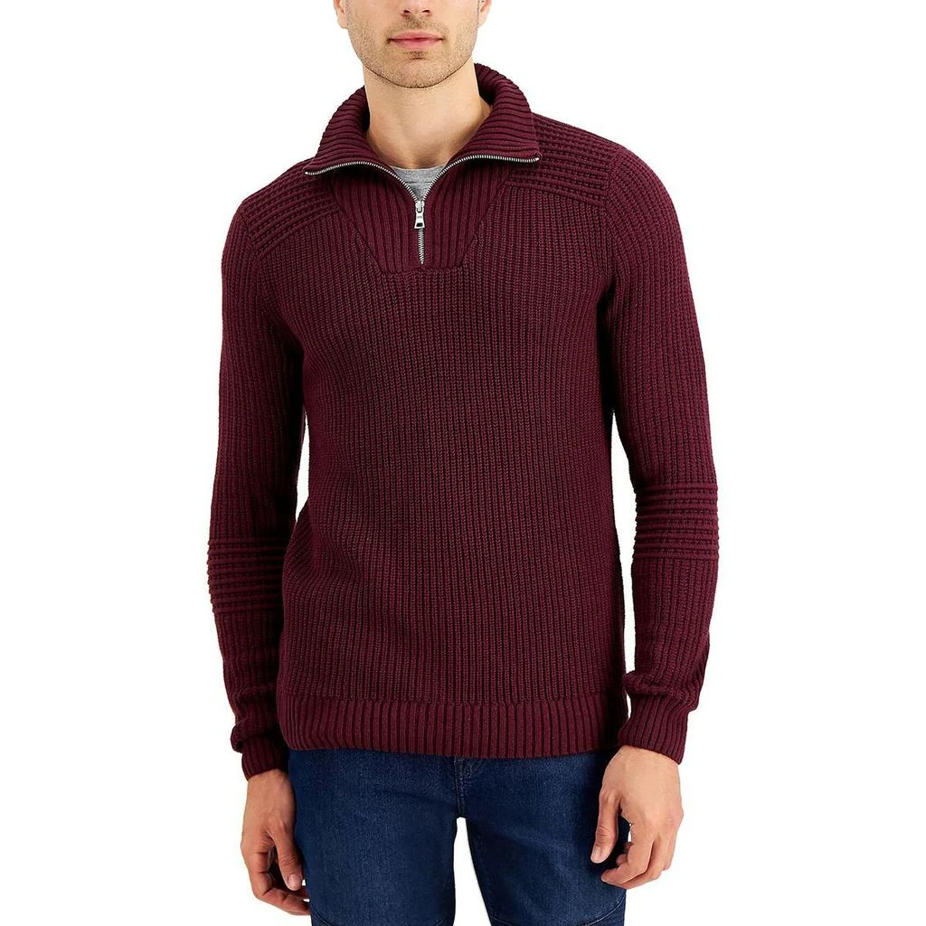 商品INC International|INC Mens Cable Knit Quarter-Zip Pullover Sweater,价格¥132,第1张图片