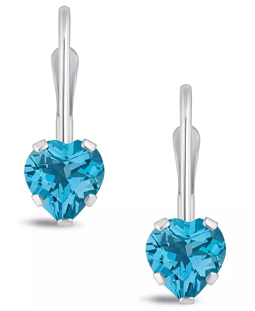 商品Macy's|Gemstone Leverback Earrings in 10K White Gold,价格¥888,第3张图片详细描述