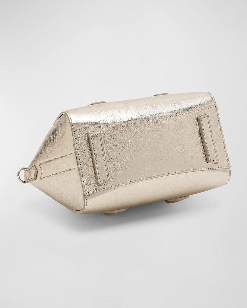 Antigona Lock Mini Top Handle Bag in Metallic Laminated Leather 商品