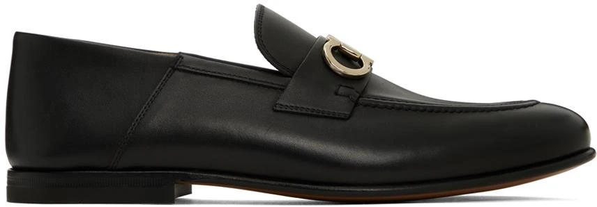 商品Salvatore Ferragamo|Black Gancini Loafers,价格¥7972,第1张图片